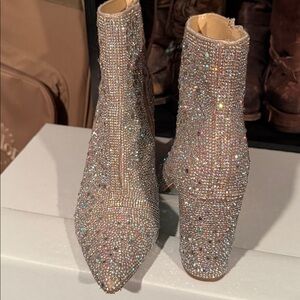 Betsey Johnson Silver Heeled Boots